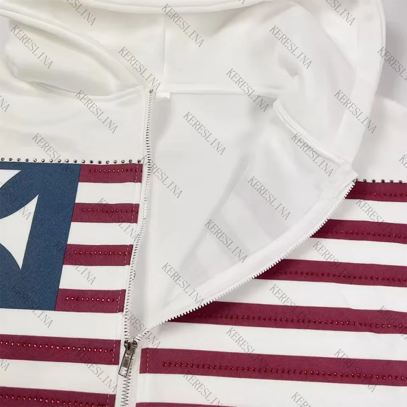 American rétro hip-hop high street femmes cardigan fermeture éclair sweat à capuche Y2K mode avancée des années 2000 esthétique Loose sweat