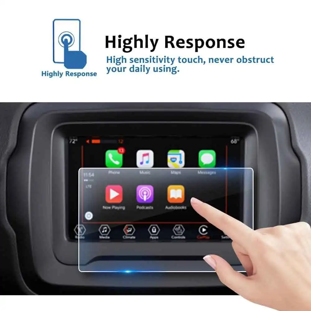 7 inch For Renegade Uconnect 2018 2019 Car Navigation Display Tempered Glass Screen Protector Auto Interior Protect Sticker