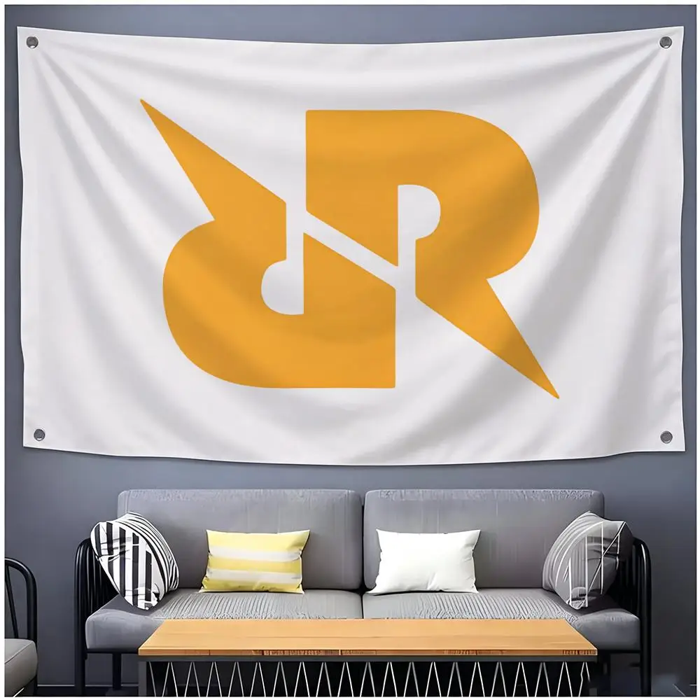 Esports Team Rrq Flags Daily Four Ring Borderless Design Indoor Outdoor Decor Easy to Hang Install