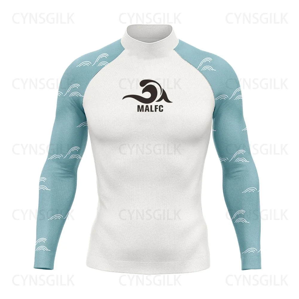 

Мужская одежда для серфинга MALFC, одежда для серфинга, купальник Rashguard, одежда для серфинга UPF 50, футболка с длинным рукавом для водного спорта, одежда для плавания и Сноркелинга