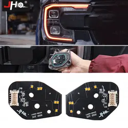 JHO Amber DRL Module Front LED Projector Headlights Frame Color Changing Replace For 2023 2024 2025 Ford Ranger Lariat Raptor T9