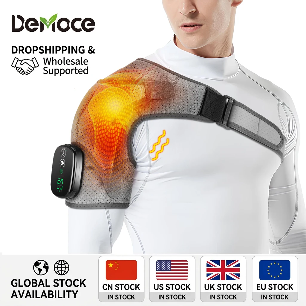 Electric Heating Heated Shoulder Brace Wrap Shoulder Massage Support Belt Strap with Adjustable of Heating Arm Muscle Relaxation