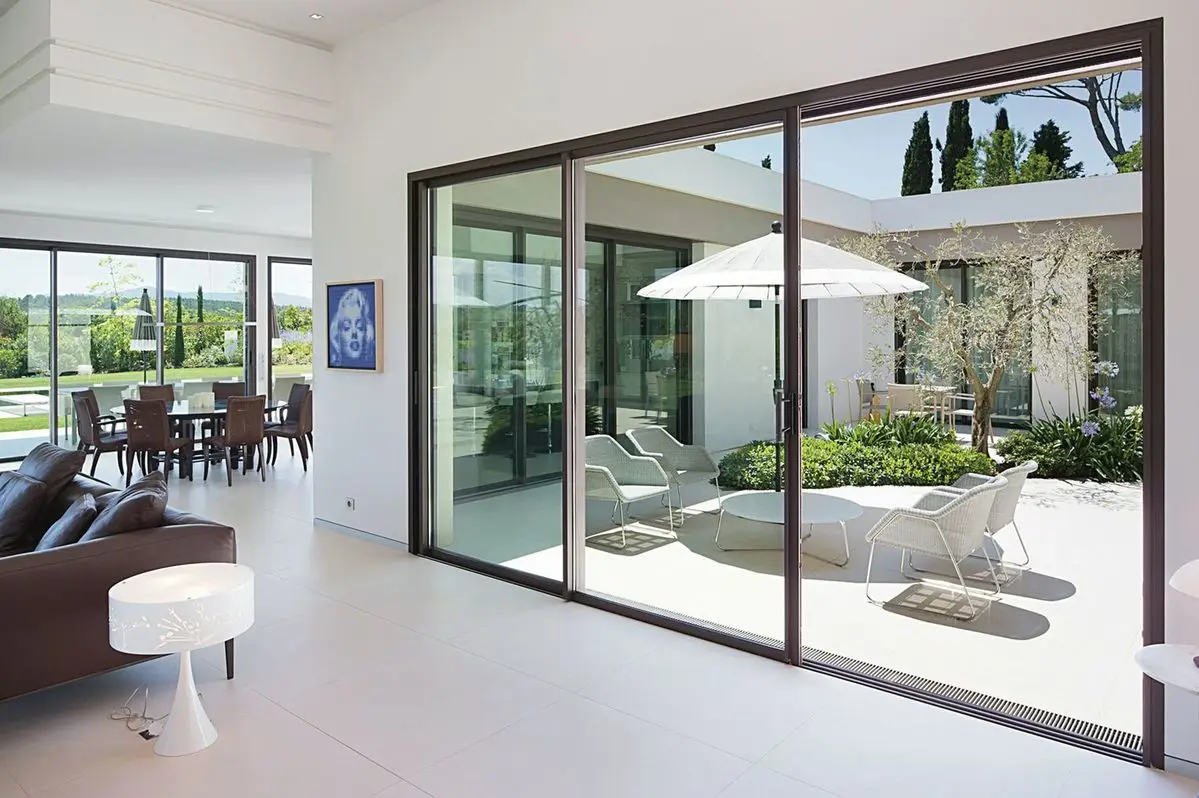 

Front Sliding Doors for House High Quality Wholesale Exterior Doors Modern Style Security Aluminum Tempered Glass Sliding Door