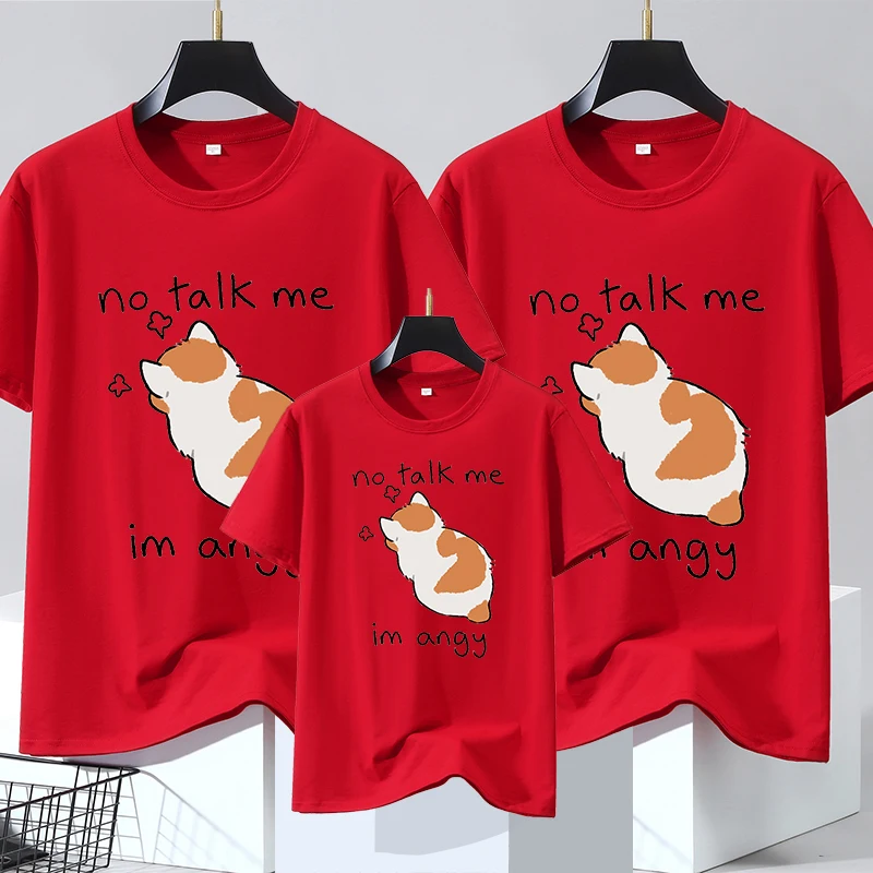 A Family Of 3 Tshirt No Talk Me Im Angy Short Sleeve Street Casual Tees Cotton Street Tee Shirt Soft A Family Of 3 Clothing