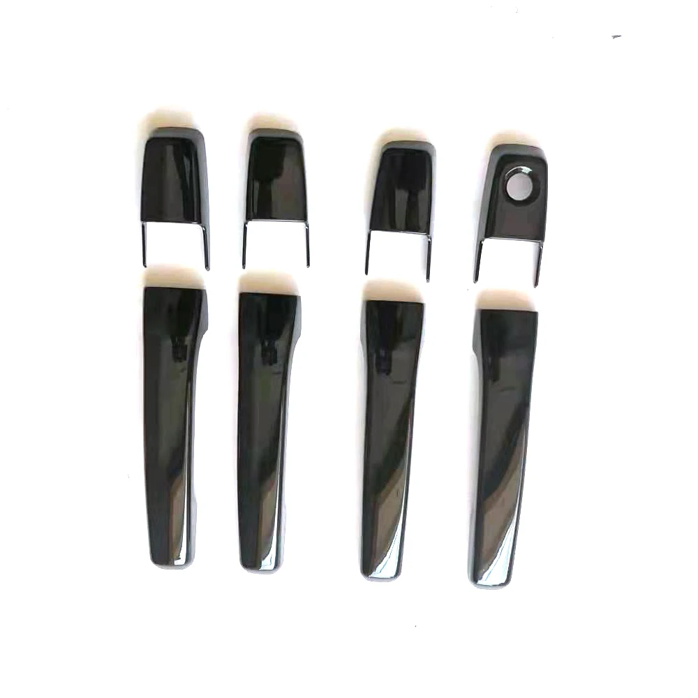 ABS Outside Door Handle Cover For 2007-2021 MITSUBISHI PAJERO Glossy Black Door Handle Protective Panel Car Styling Accessories