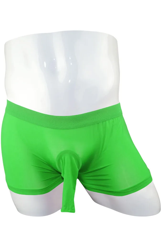 Elephant Nose Boxy Underwear for Men Sexy Long JJ Peni Sleeves Open Sheath Boxer Shorts See Through Lingerie Underpants Panties
