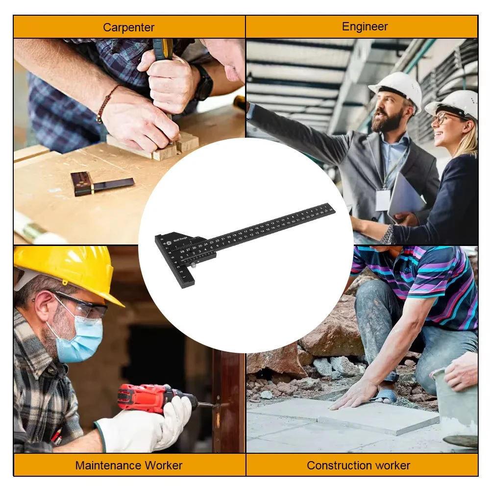 0-280mm Multi Sliding Depth Gauge Aluminum Alloy Square Ruler Woodworking Scriber Multifunctional Measuring Ruler Scriber Tools