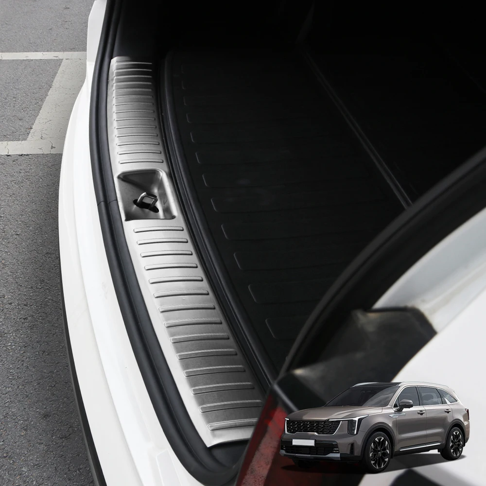 For kia Sorento MQ4/MQ4 PE Stainless Rear Trunk Inner Threshold Guard Outside Pedal Cover Car Accessories 2021-2026 LHD/RHD