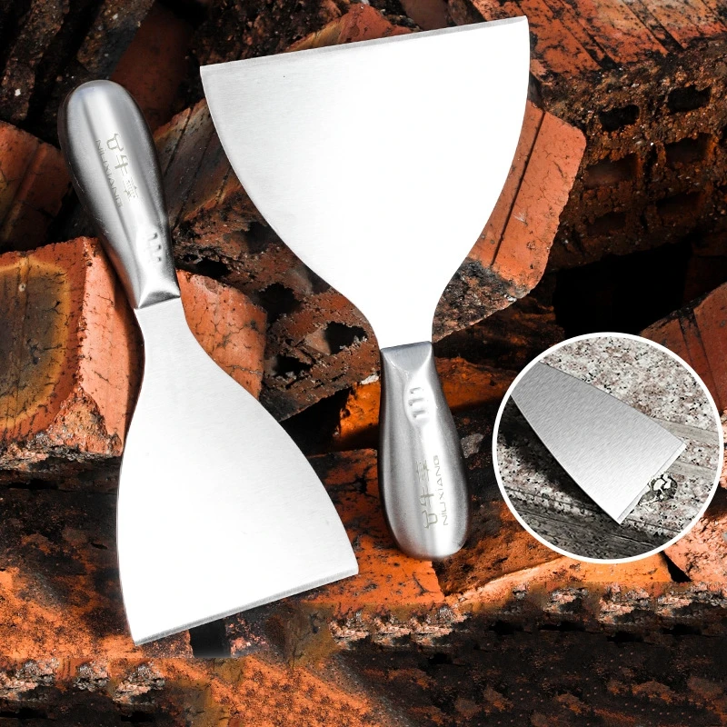 Premium Polished All-Stainless Steel Scraper Tool for Drywall Finishing,Professional Grade Putty Blade for Scraping Paint