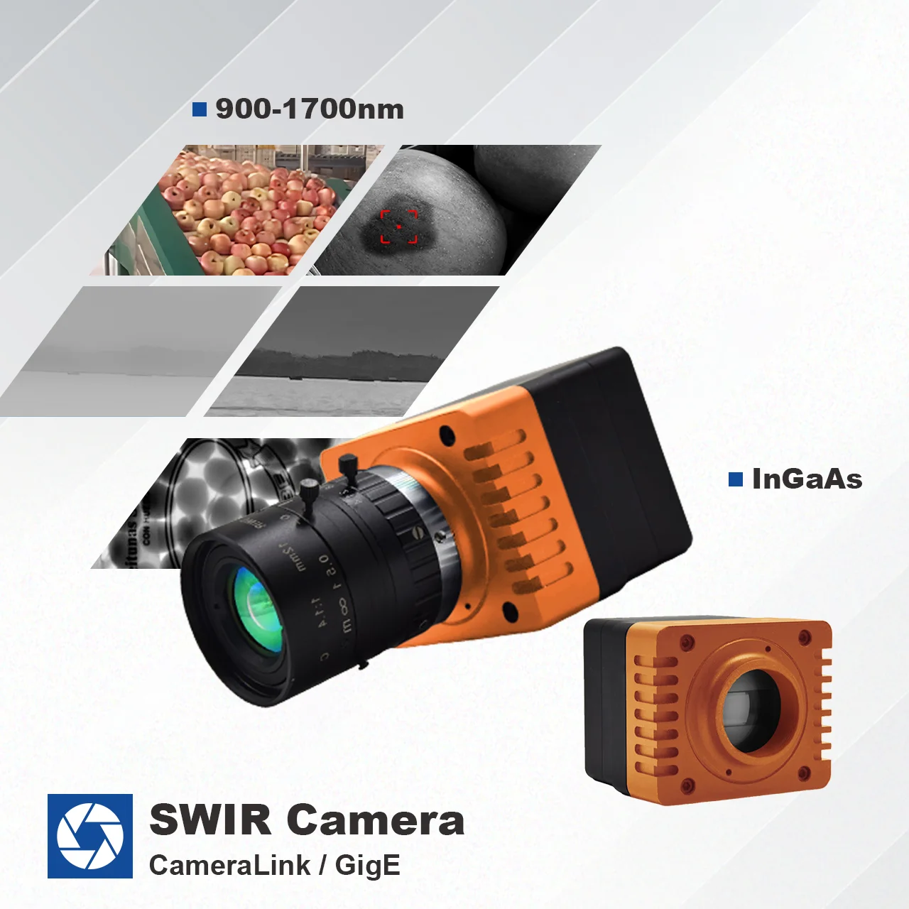 900-1700nm Short Wave Infrared InGaAs Industrial Swir Line Scan Camera GigE CameraLink or Fog Penetration