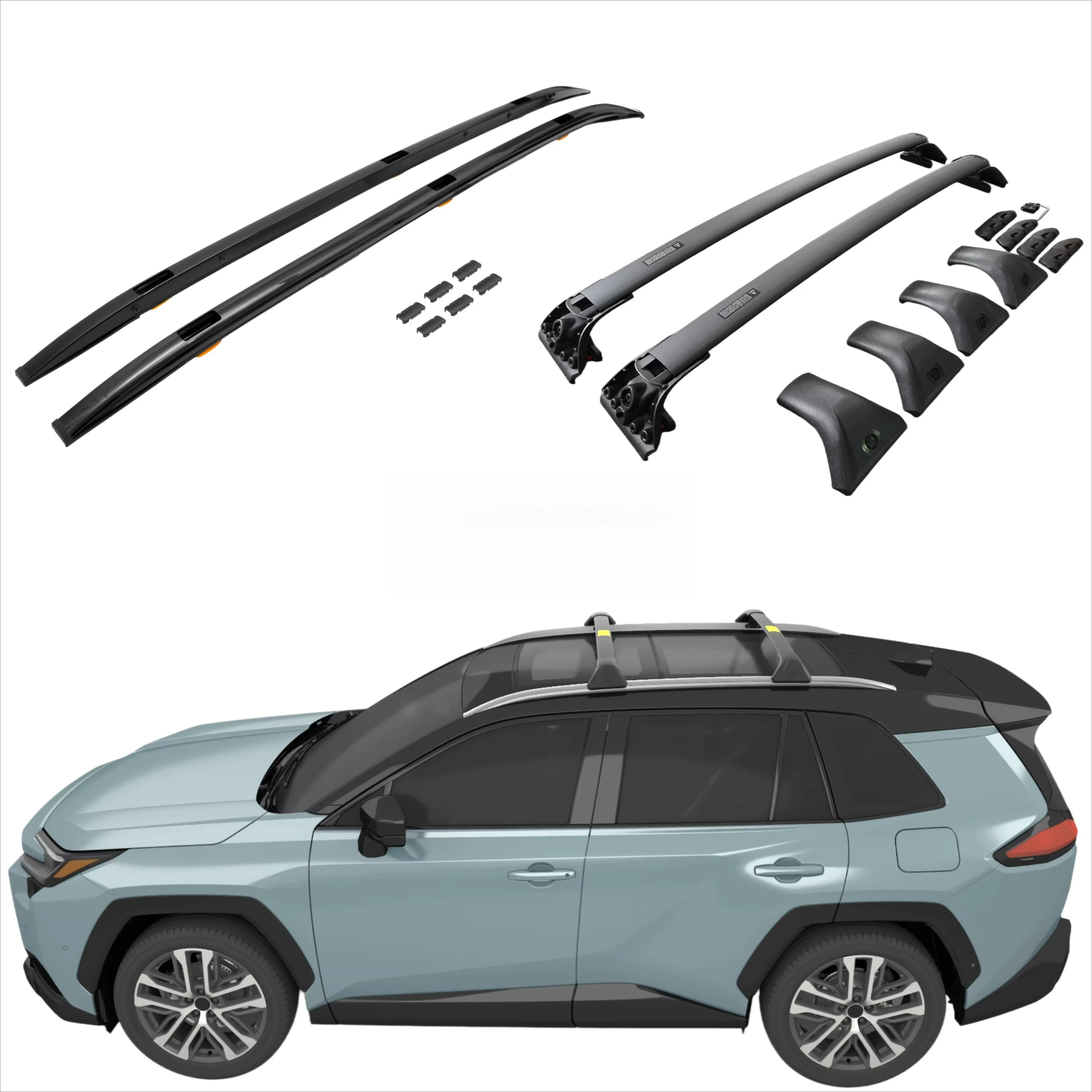 

CAR ROOF RACKS ROOF RAILS CROSS BAR for 2026+ RAV4 ROOF RACK LUGGAGE RACK SIDE RAILING EASY INSTALL 220 LBS ALUMINUM