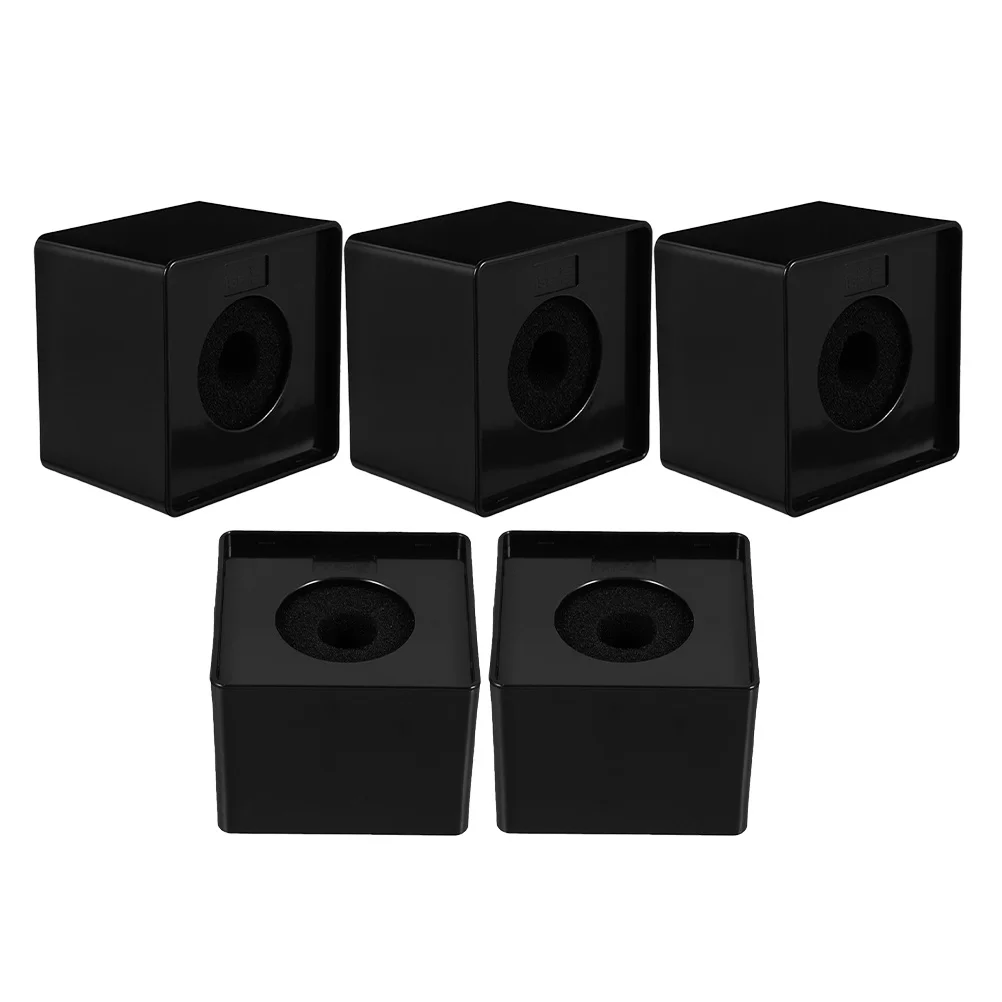

5Pcs Mic Flag Square Logo Station Blank Design Portable Lightweight Microphone Cube Stand Stable Structure for Interview Host