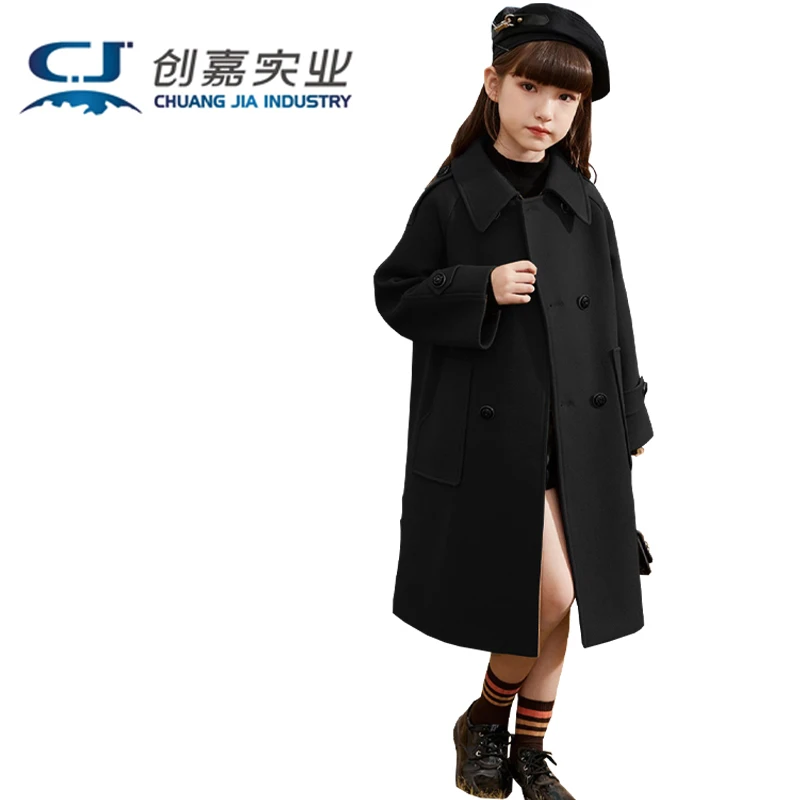 

Double-sided Cashmere Children's Coat Autumn and Winter Camel Wool English Style Elegant Noble Coat Classic High-end Clothing