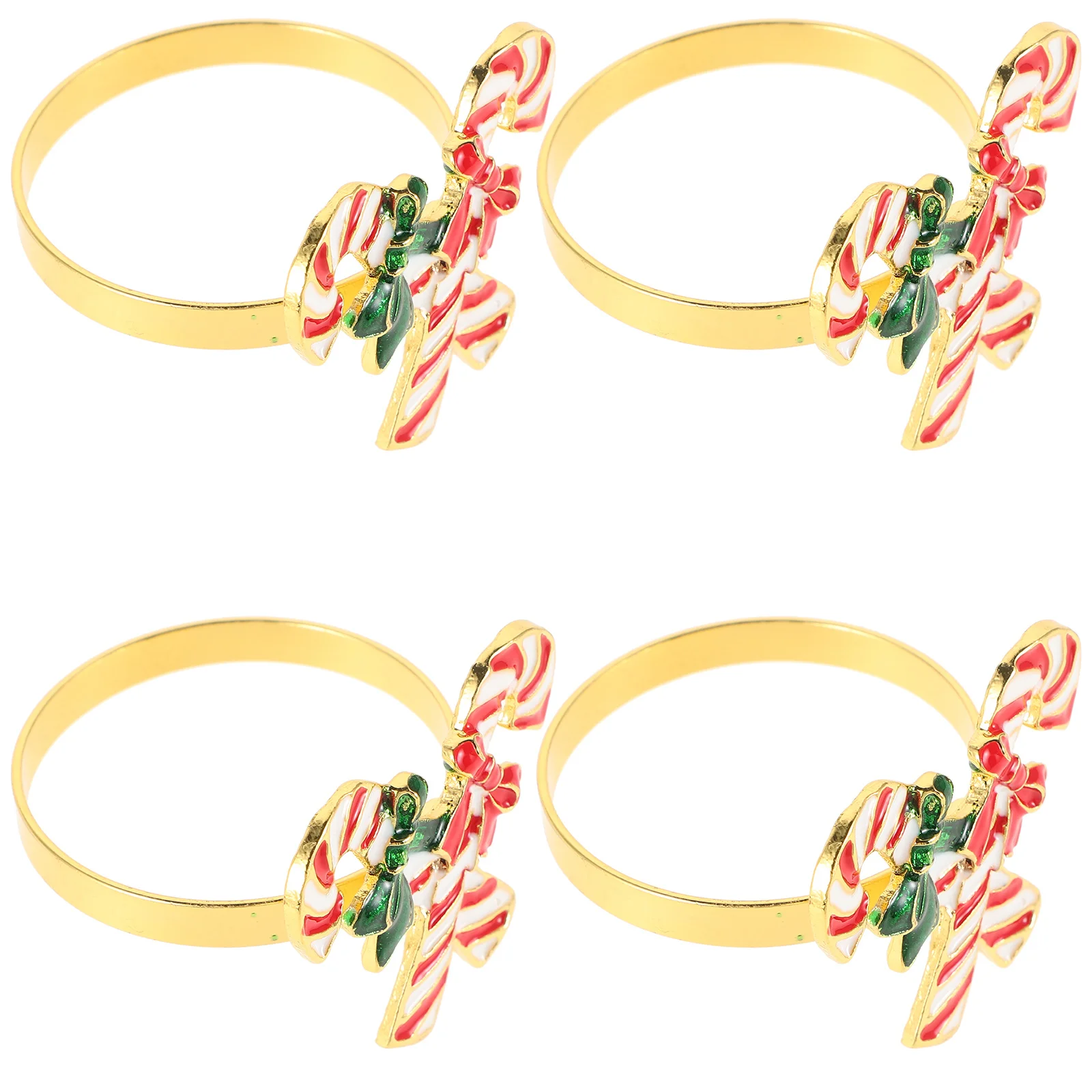 4 шт., рождественские кольца для салфеток, сплав в форме трости, декоративные пряжки для салфеток, Рождественский декор стола, Свадебная вечеринка, Рождественская пряжка для салфеток