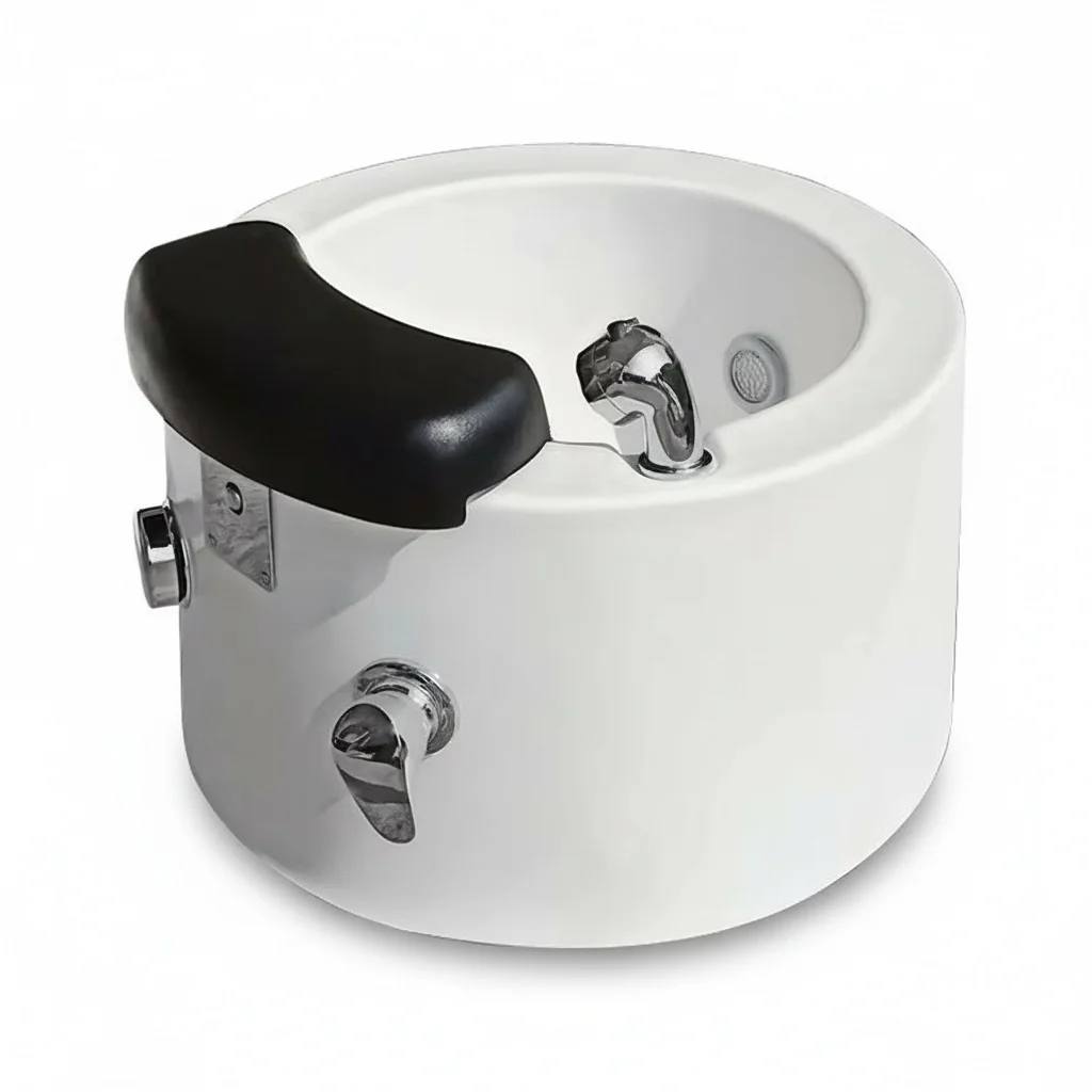 Pedicure Sink, 45 x 45 x 21 cm White Ceramic Foot Spa Bowl, Portable Ceramic Pedicure Bowl for Beauty Salon and Nail Shop