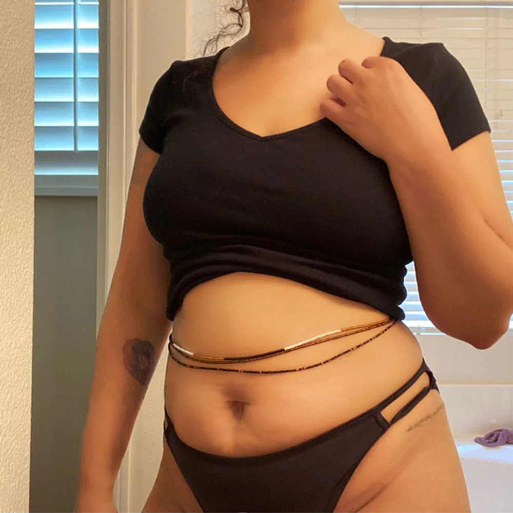 Colorful Elastic Waist Belly Chain African Belly Chain Waist Beads Body Chain Women Girls Body Summer Boho Jewelry Accessories