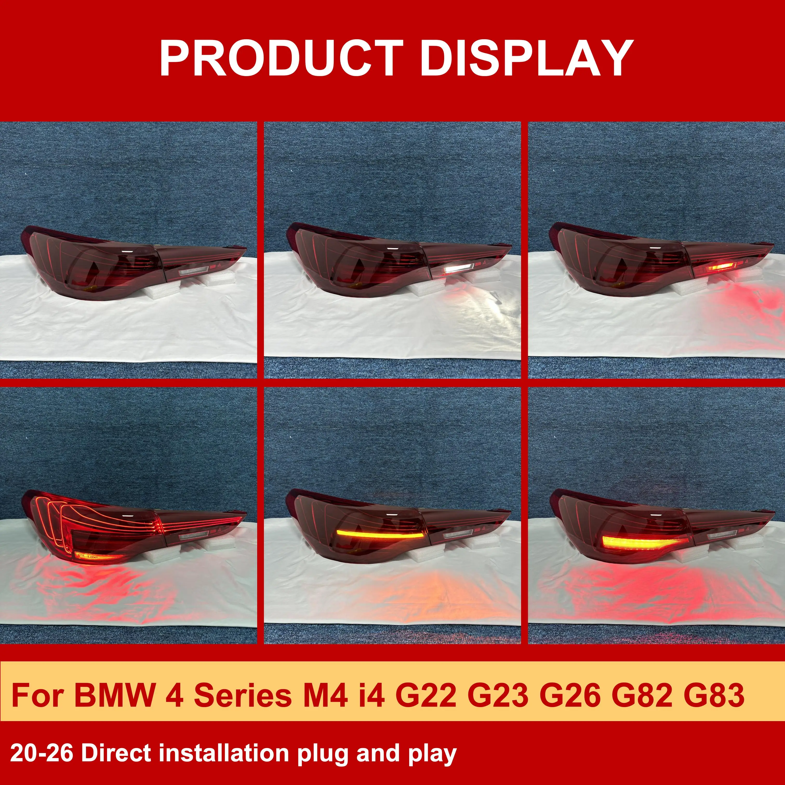 J ONE Hot Sale CSL Tail Lights for 4 Series M4 I4 G22 G23 G26 G82 G83 2020-2026 New Product Rear Light Led Tail Lamp