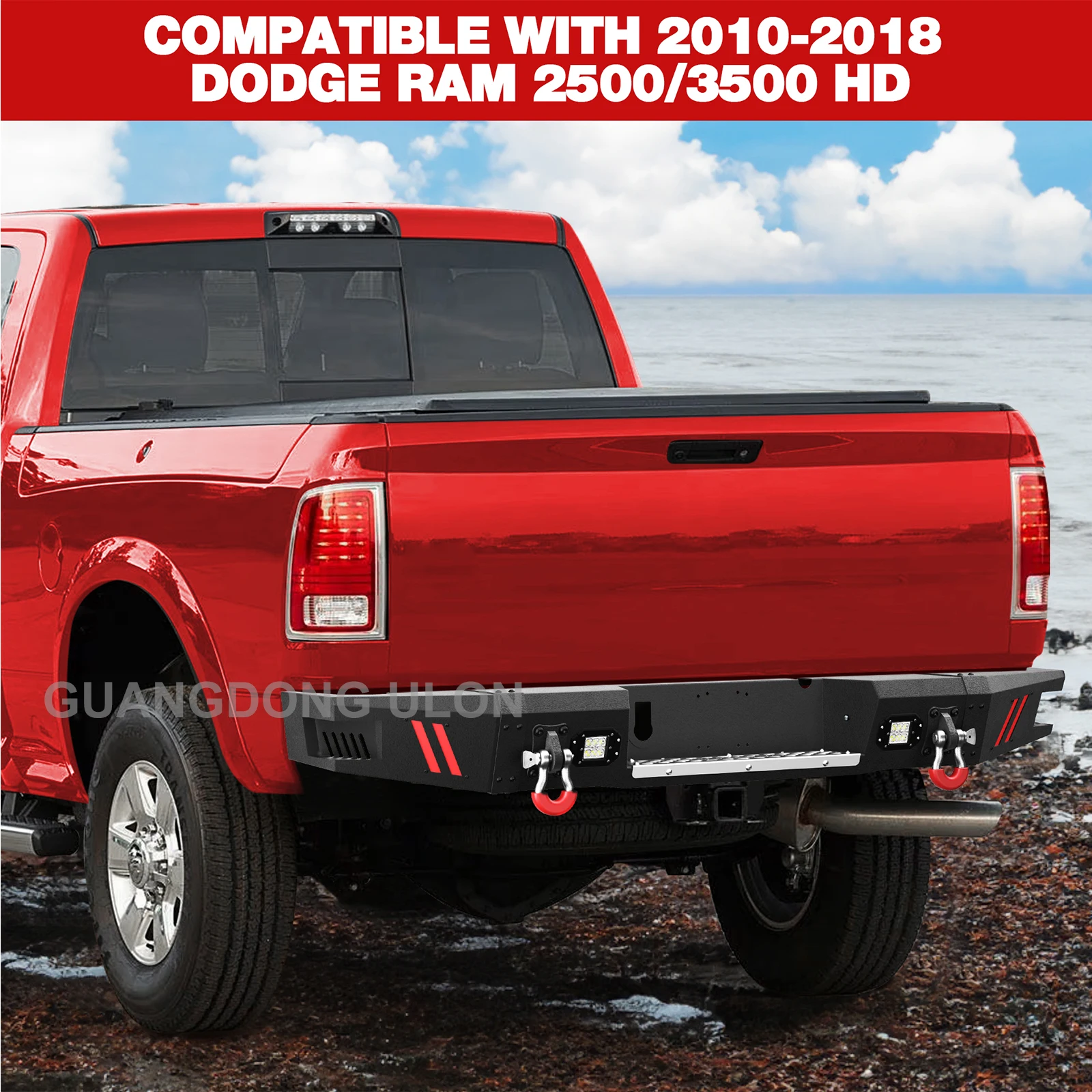 Hight Quality Wholesale Ram 2500 3500 Rear Step Bumper 4x4 Off Road Rear Bumper For  Ram 2010-2018 Pickup Truck