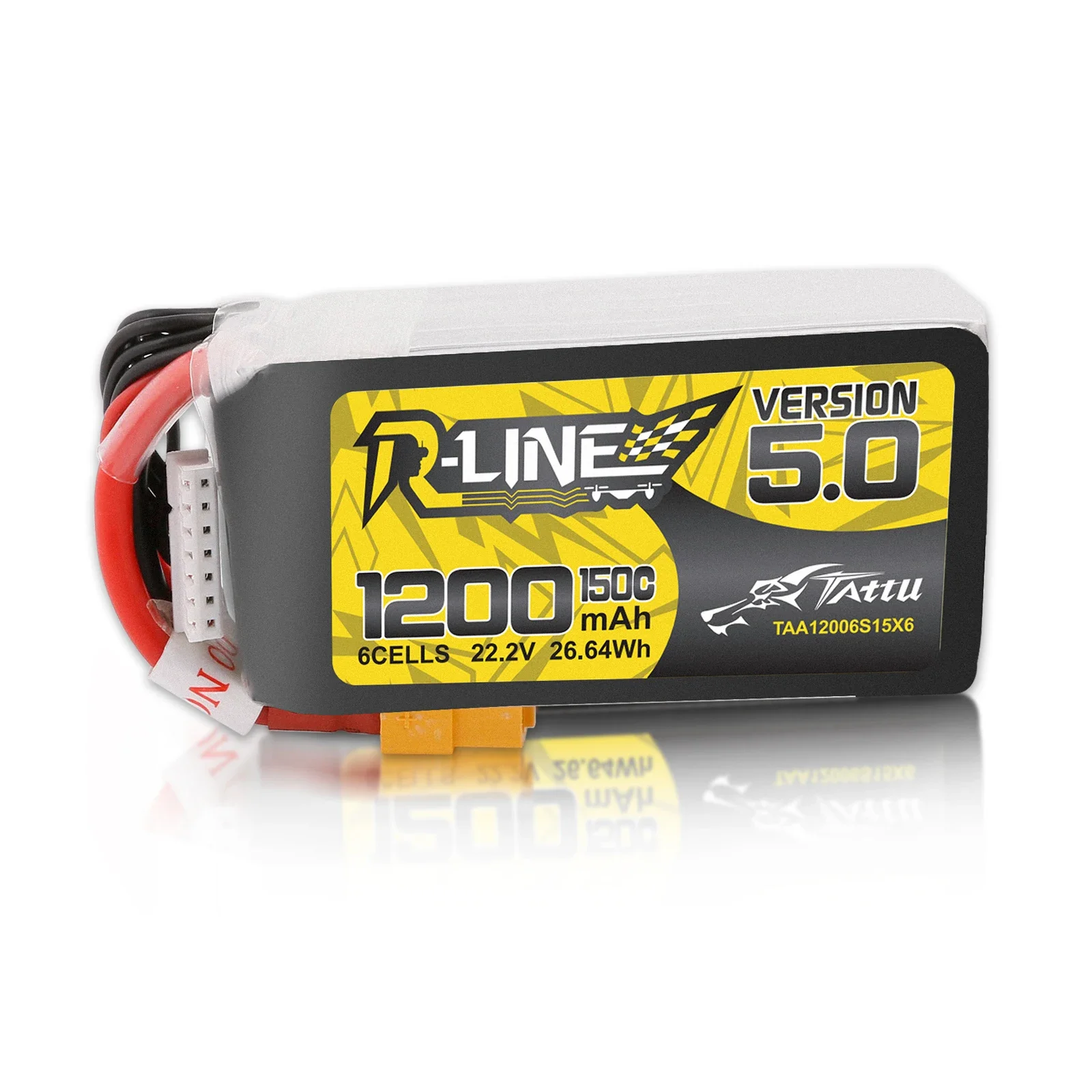 Tattu R-Line 1200mAh 6S Lipo Battery 22.2V 150C  XT60 Plug RC Power for 5-inch aircraft  FPV Racing Multirotor Quadcopter Frame