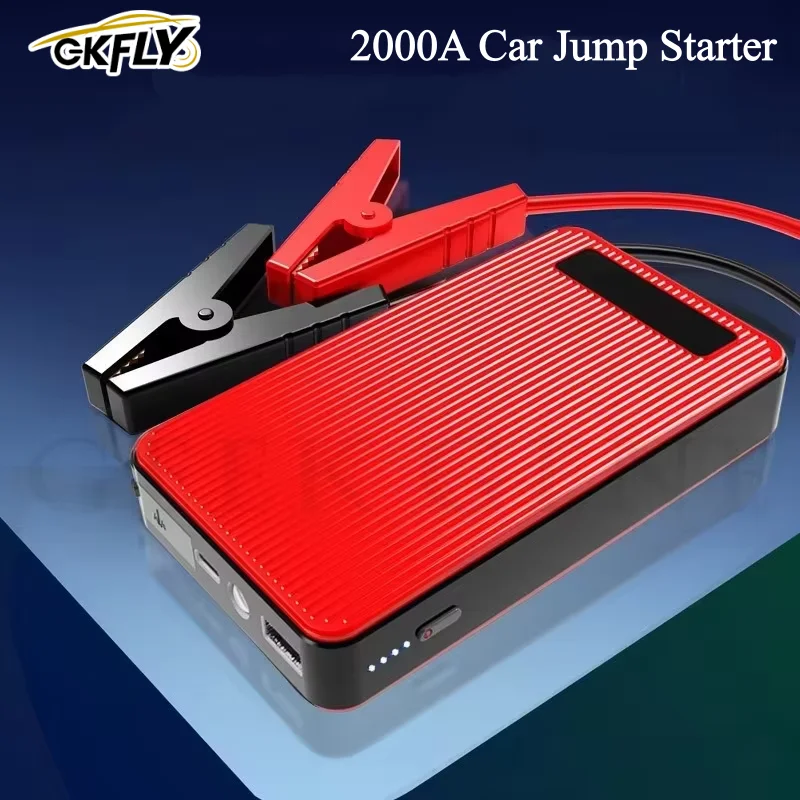 GKFLY 12V 2000A Auto-Starthilfe Notfall-Batterie-Booster 44,4Wh Multifunktionale Tragbare Powerbank Laptop-Ladegerät Auto-Starter