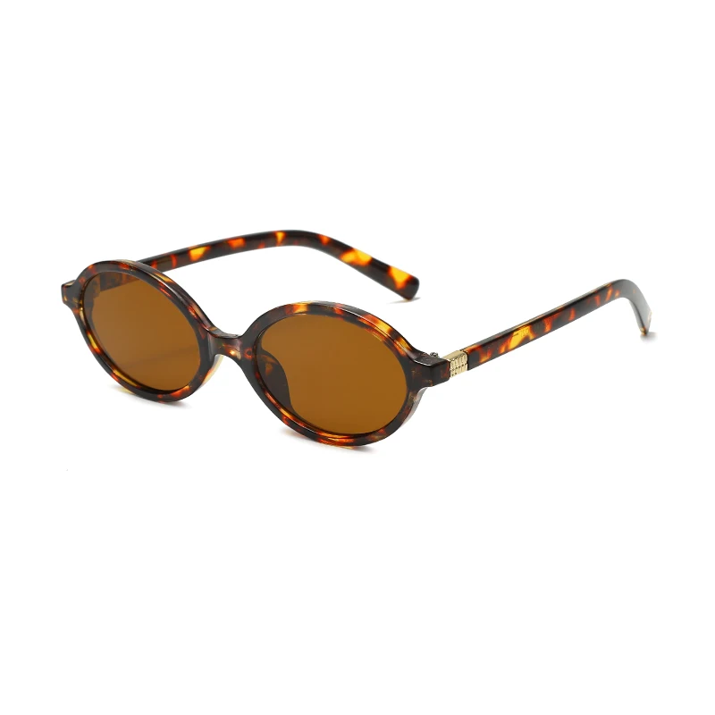 Sexy Small Oval Women's Sunglasses 2024 New Fashion Leopard Brown Hot Sun Glasses Female Retro Colorful Shade Eyeglasses image 5