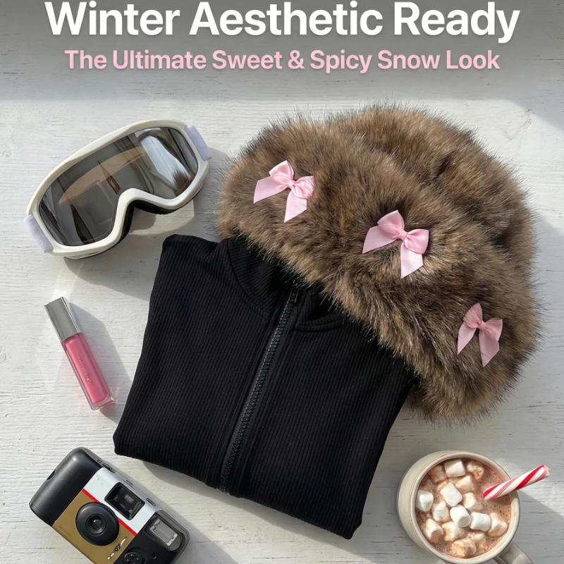 1 Stück Winter warme pelzige Hüte für Damen, winddichte warme Herbst-/Wintermütze, einfarbige, flache mongolische Mütze, verdickte Winter-Outfits