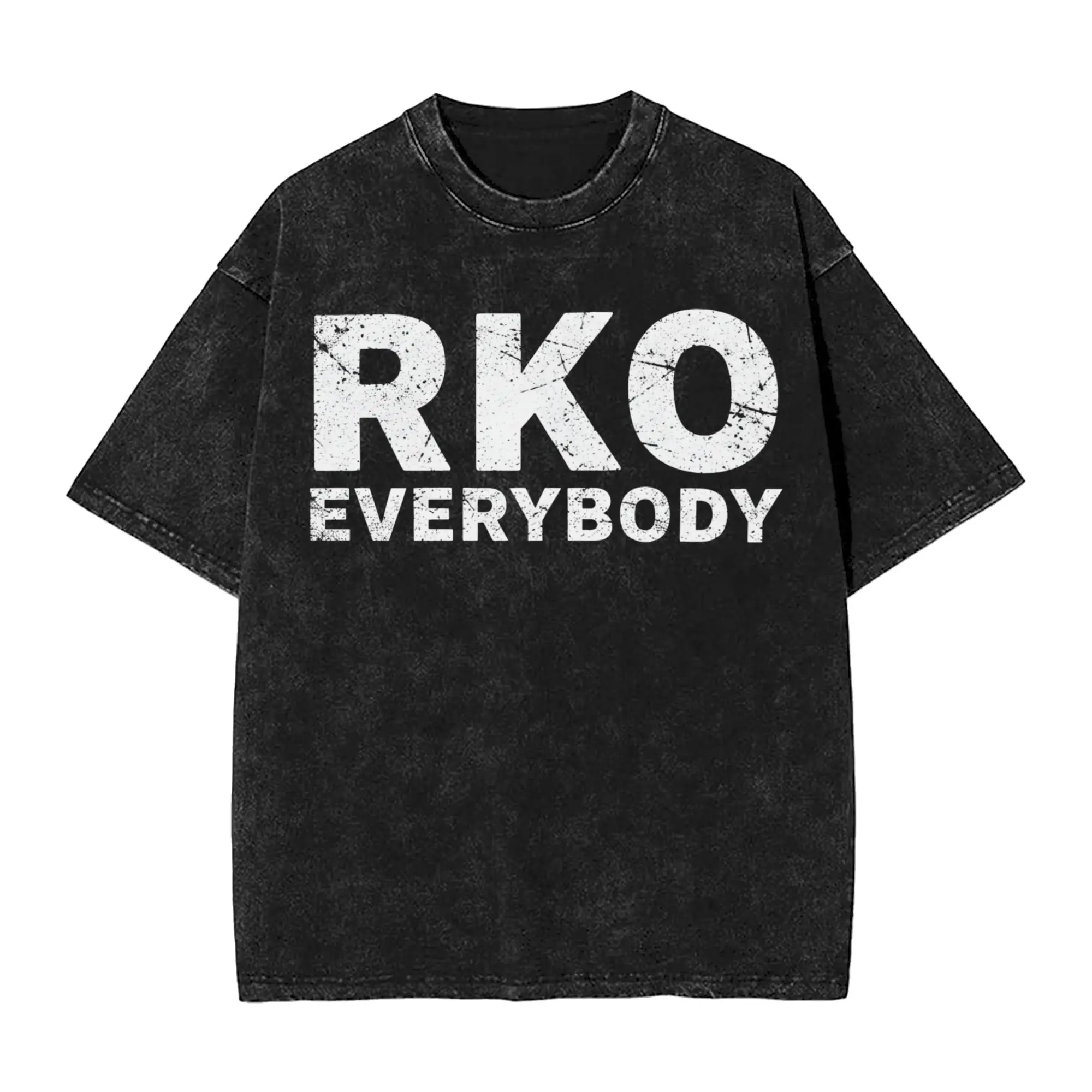 RKO Everybody  Vintage Washed T Shirts for Men Women 100% Cotton Vintage T-Shirts O Neck Wrestling Meme Tee Shirt  Clothes