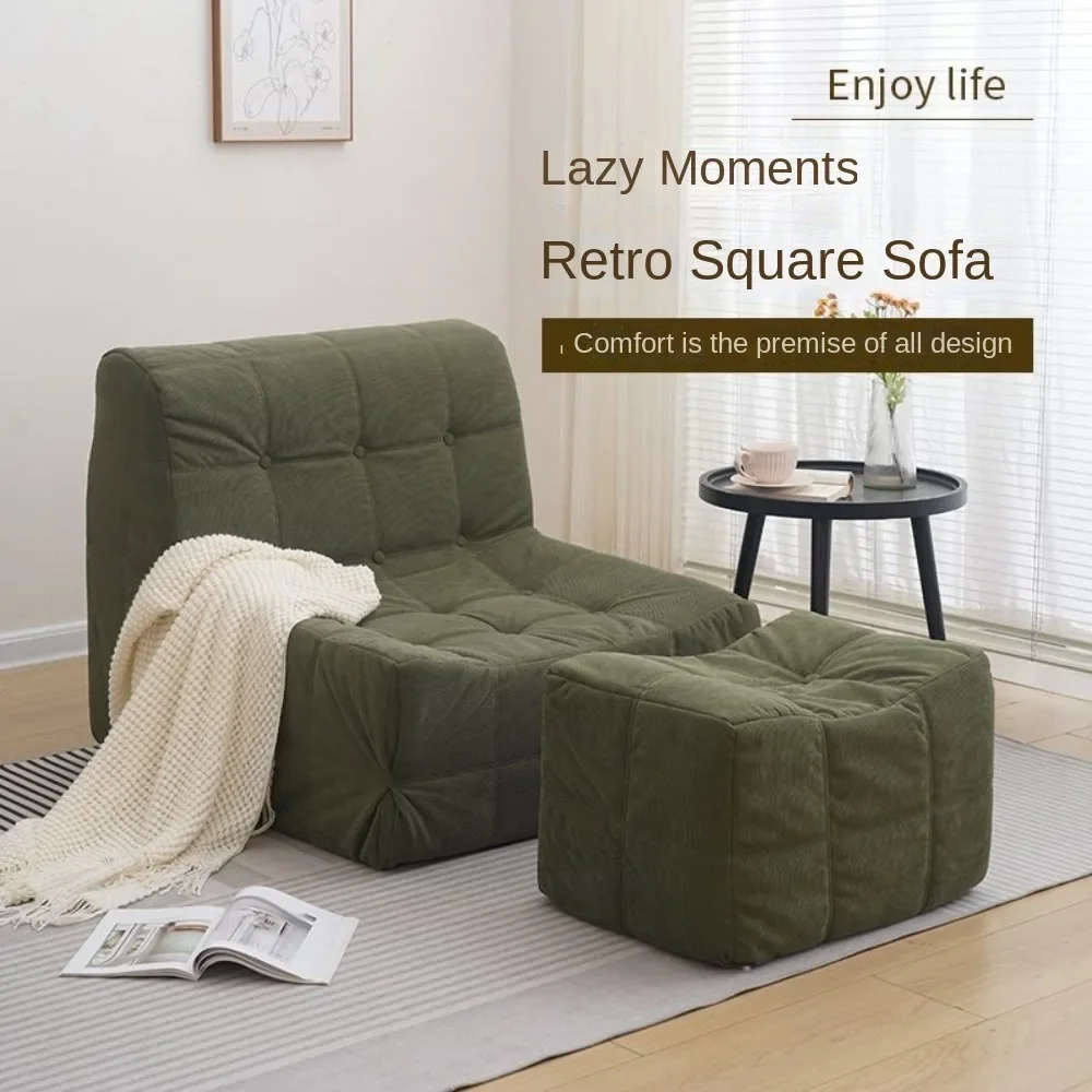 Waffle sofa lazy sofa retro square living room bedroom Japanese casual designer creative Internet celebrity single