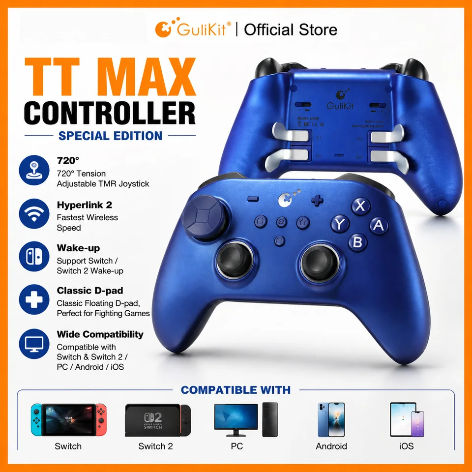 GuliKit TT MAX Wireless Game Controller for Switch, PC, Android, iOS