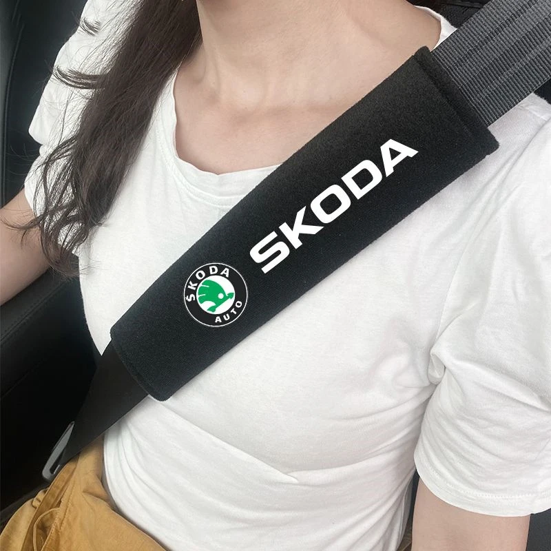 Car Seat Belt Shoulder Cover Breathable Protection Safety Belt Pads For Skoda Kodiaq Fabia Superb Yeti Octavia Enyaq Rapid Kamiq