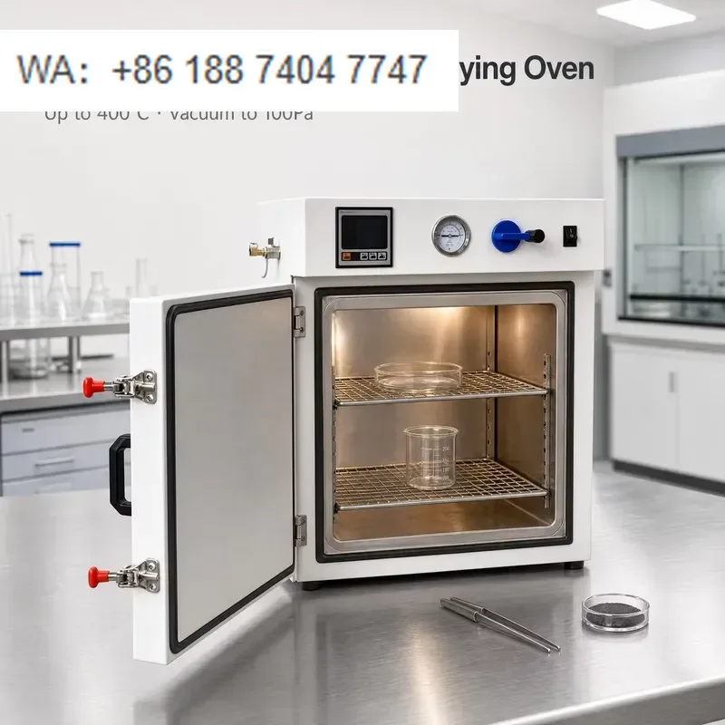 Benchtop 400C High Temp Stainless Steel Vacuum Drying Oven with PID Controller 100Pa Digital Display Lab Vacuum Oven