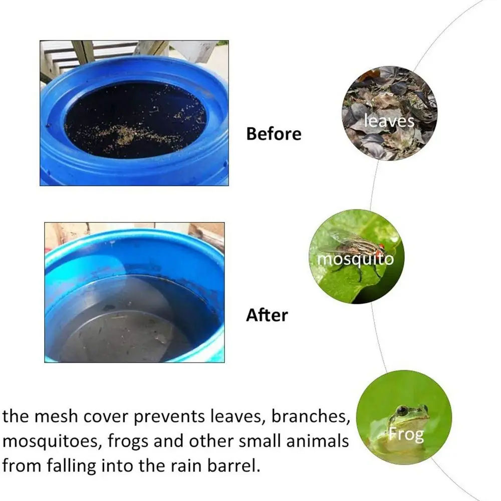 

Tank Protector Rainwater Filtration Outdoors Gardening Tools Protective Cover Catchment Net Filter Screen Rain Barrel Cover