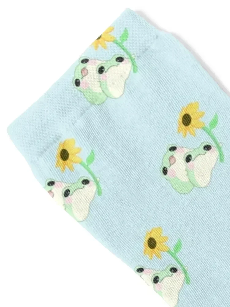 Flower Frogs @artbyrhin Socks funny sock with print Wholesale Soccer Socks Men's Women's