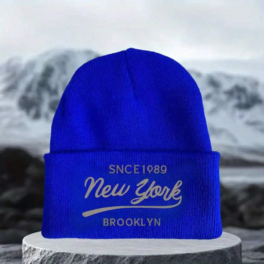 

Unisex New York Knit Beanie Hat Since 1989 Brooklyn Design Outdoor Winter Warm Headwear