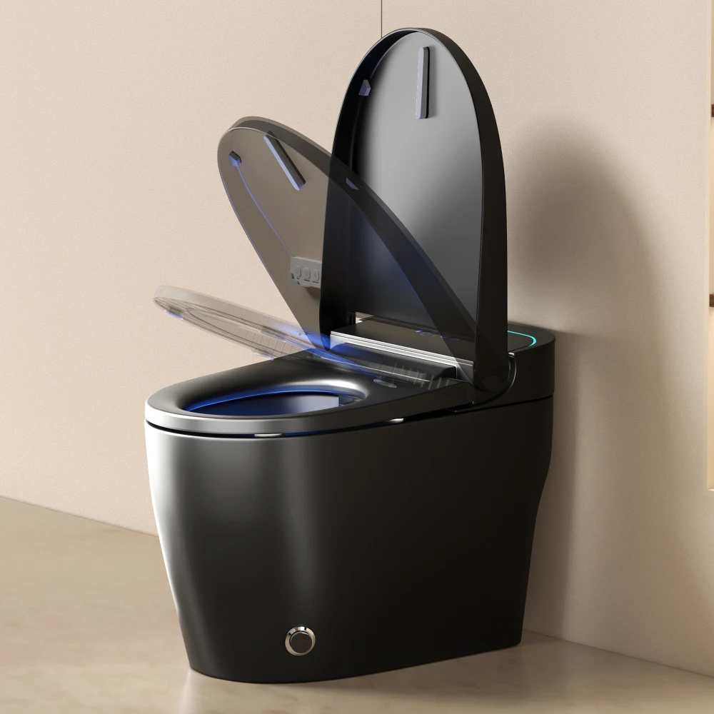 Unique Smart Toile, One Piece Toilet with Bidet Built In,Intelligent Toilet Auto Open/Close Seat. Bidet toilet with Dryer and Warm Water.Gray