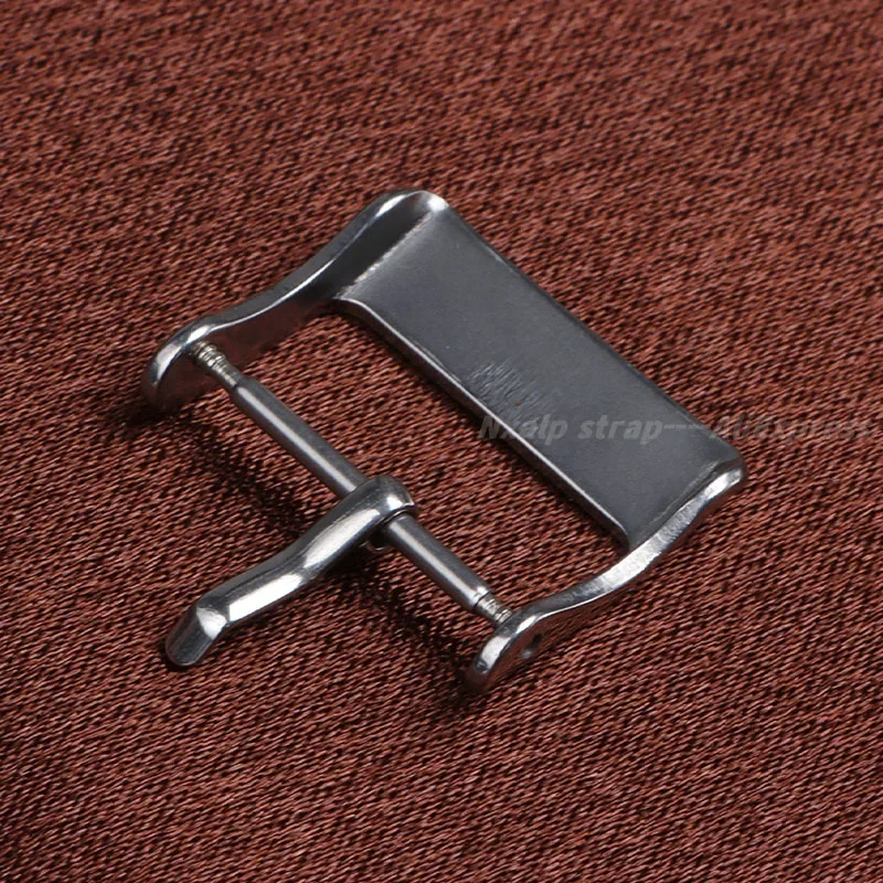 Watch Band Metal Buckle 16mm 18mm 20mm Strap Square Button for Leather/Silicone Watchband Silver Stainless Steel Polished Clasp