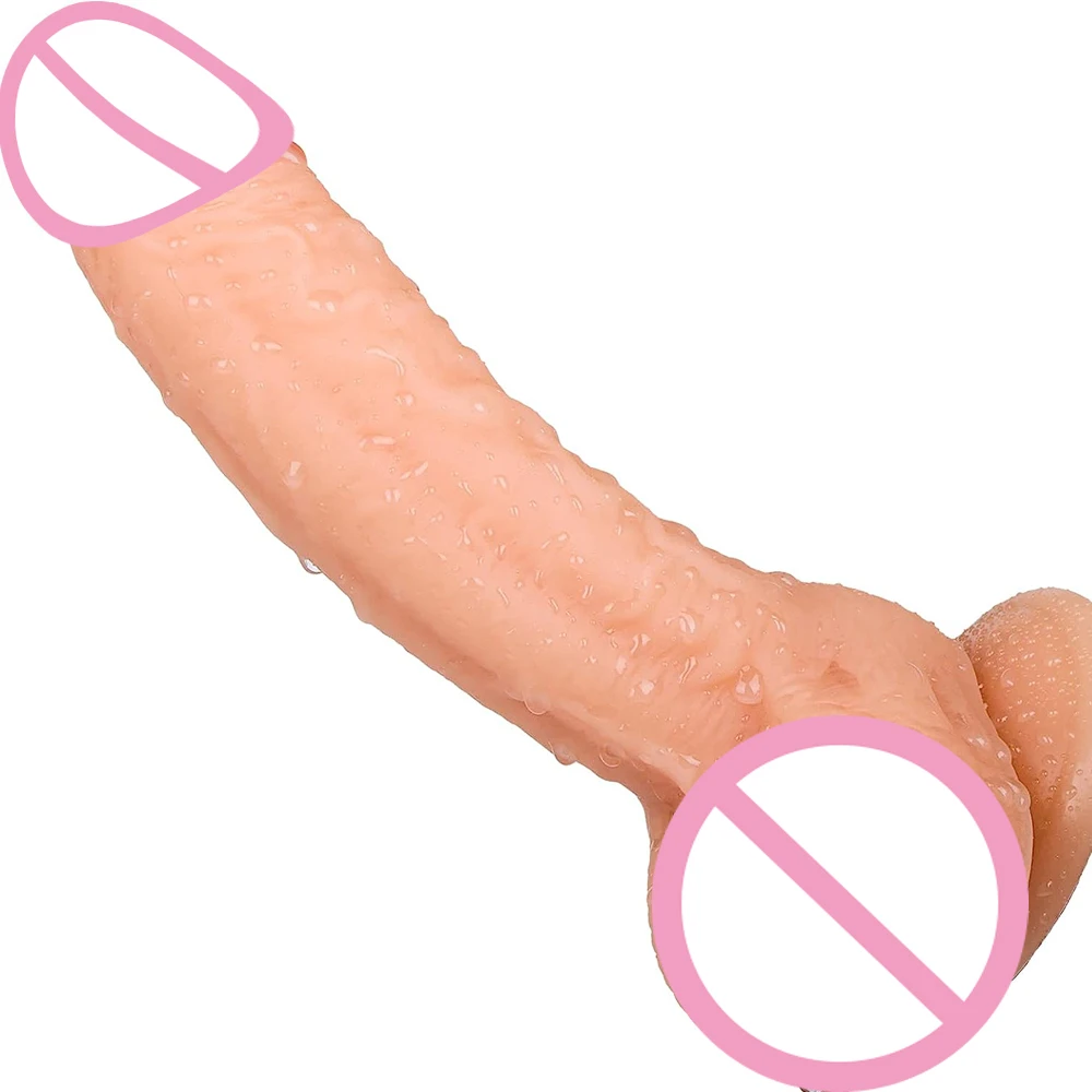 Realistic Dildo 7 Inch Dildo With Suction Cup Flexible Curved Shaft And Balls Dildos For Women Vaginal G-spot And Anal Play