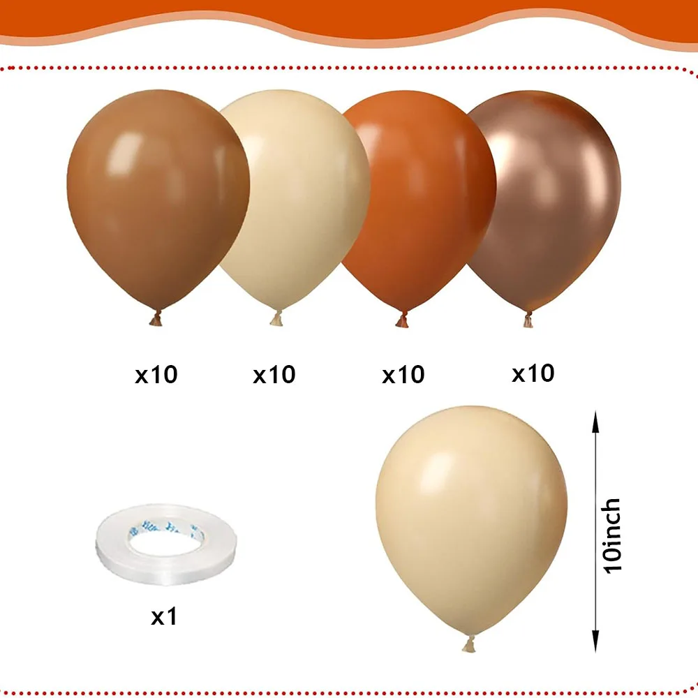 40 قطعة من بالونات الخريف الملونة المحروقة باللون البرتقالي العاري البني المعدني بالونات الشمبانيا لخريف الخريف وزينة حفلات عيد الشكر #2