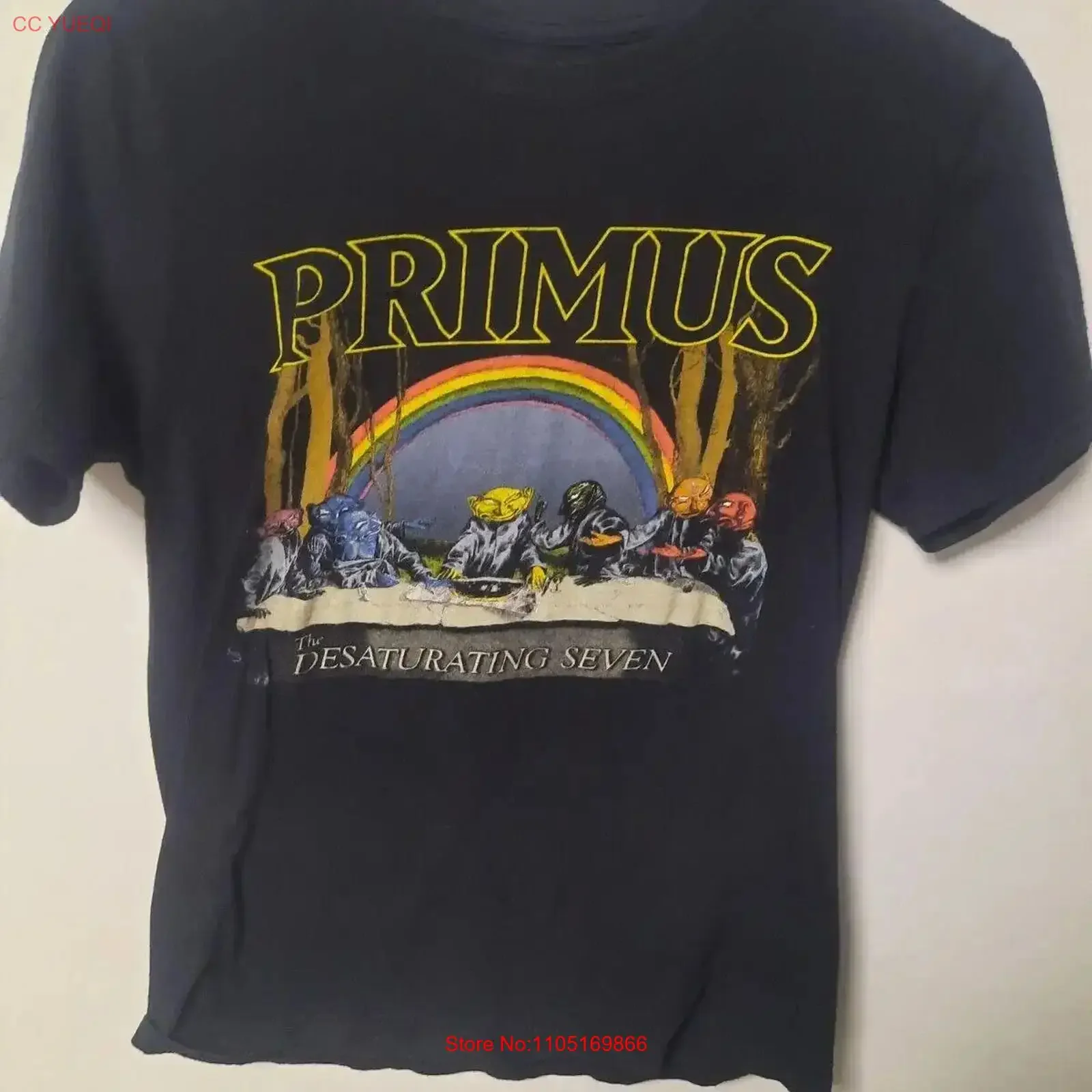 PRIMUS The Desaturating Seven Tour T SHIRT vintage Washed fashion Breathable Stretched Soft Stylish Casual