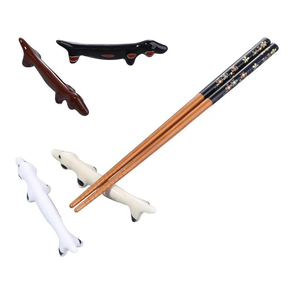 Hotel Home Decoration Ceramic Elegant Puppy Shaped Cute Tableware Rack Chopsticks Holder Dinnerware Stand Chopstick Rest