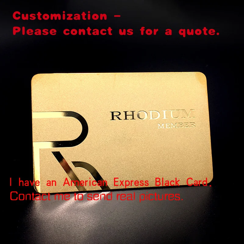 

custom.Customizable Laser Engraving Etched 24k Mirror Stainless Steel VIP Membership Cards Luxury Metal Business Cards