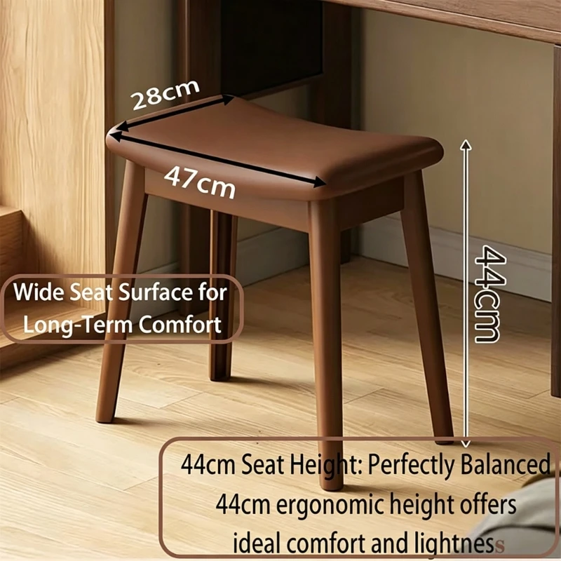 Saddles Vanity Stool with Legs, Curved Padded Makeup Dressing Chair for Bedroom Dressing Table Y5GB