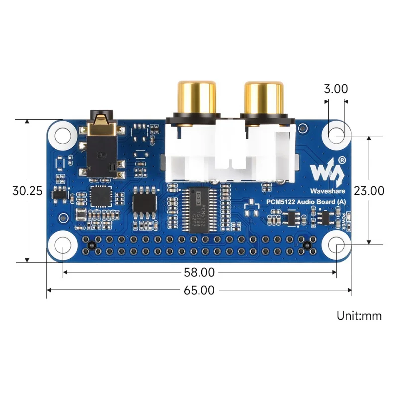 

SKU-32223 Waveshare PCM5122 HIFI I2S DAC Audio Board For Raspberry Pi, Based On Raspberry Pi 40PIN GPIO Header, Stereo Encoding