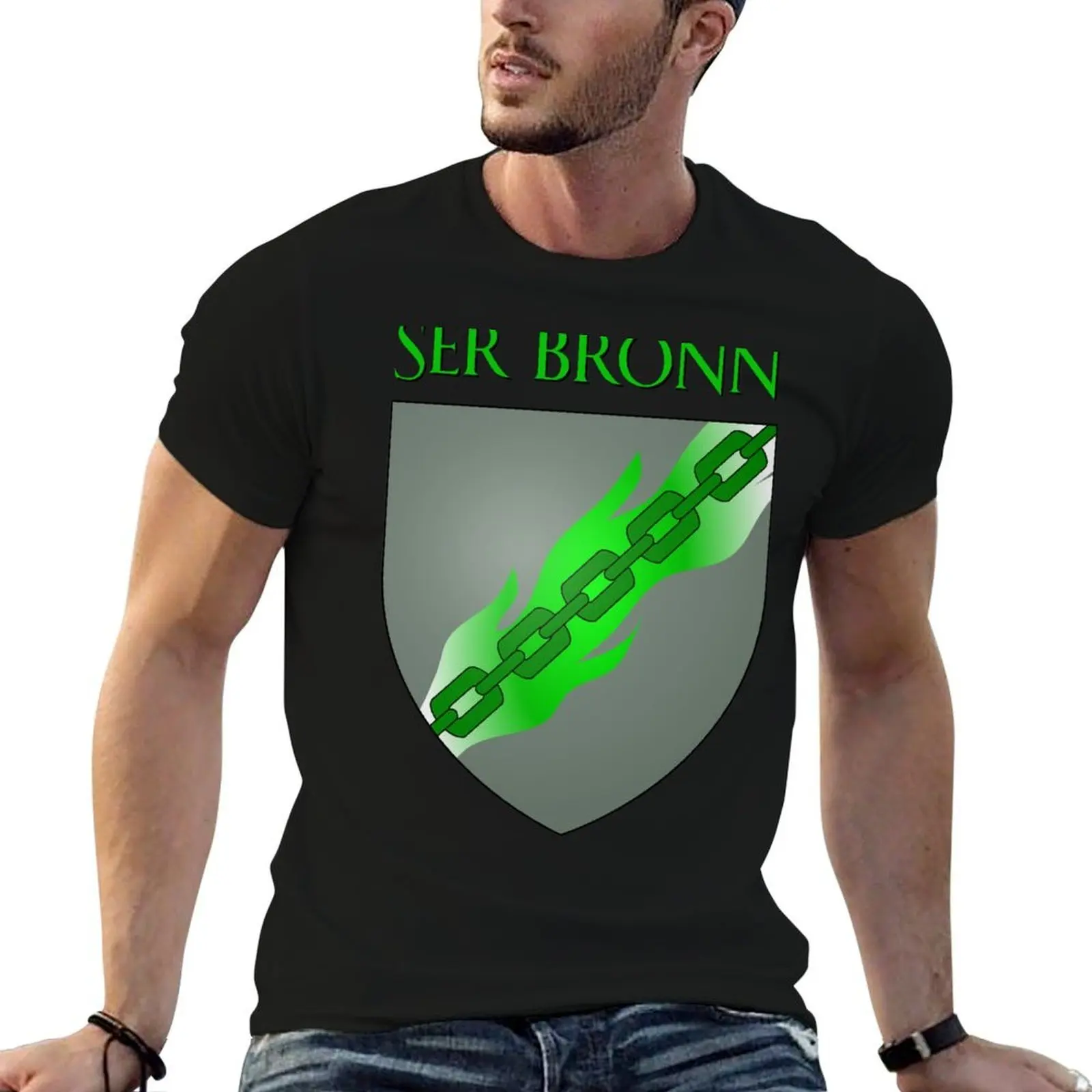Camiseta com o Brasão de Armas de Ser Bronn - A Canção de Gelo e Fogo, camisetas para homem, camisetas de algodão estampadas para homem
