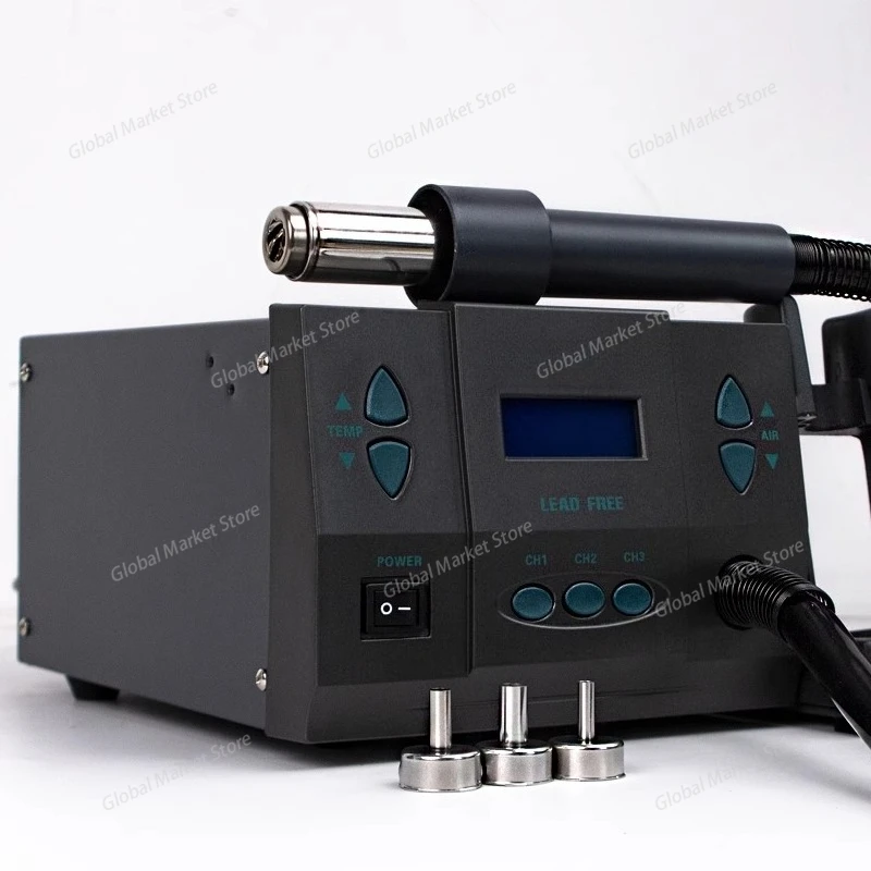 

Lead-free Hot Air Gun Desoldering Station Rotary Air Chip Level Digital Display 1300W Hot Air Gun