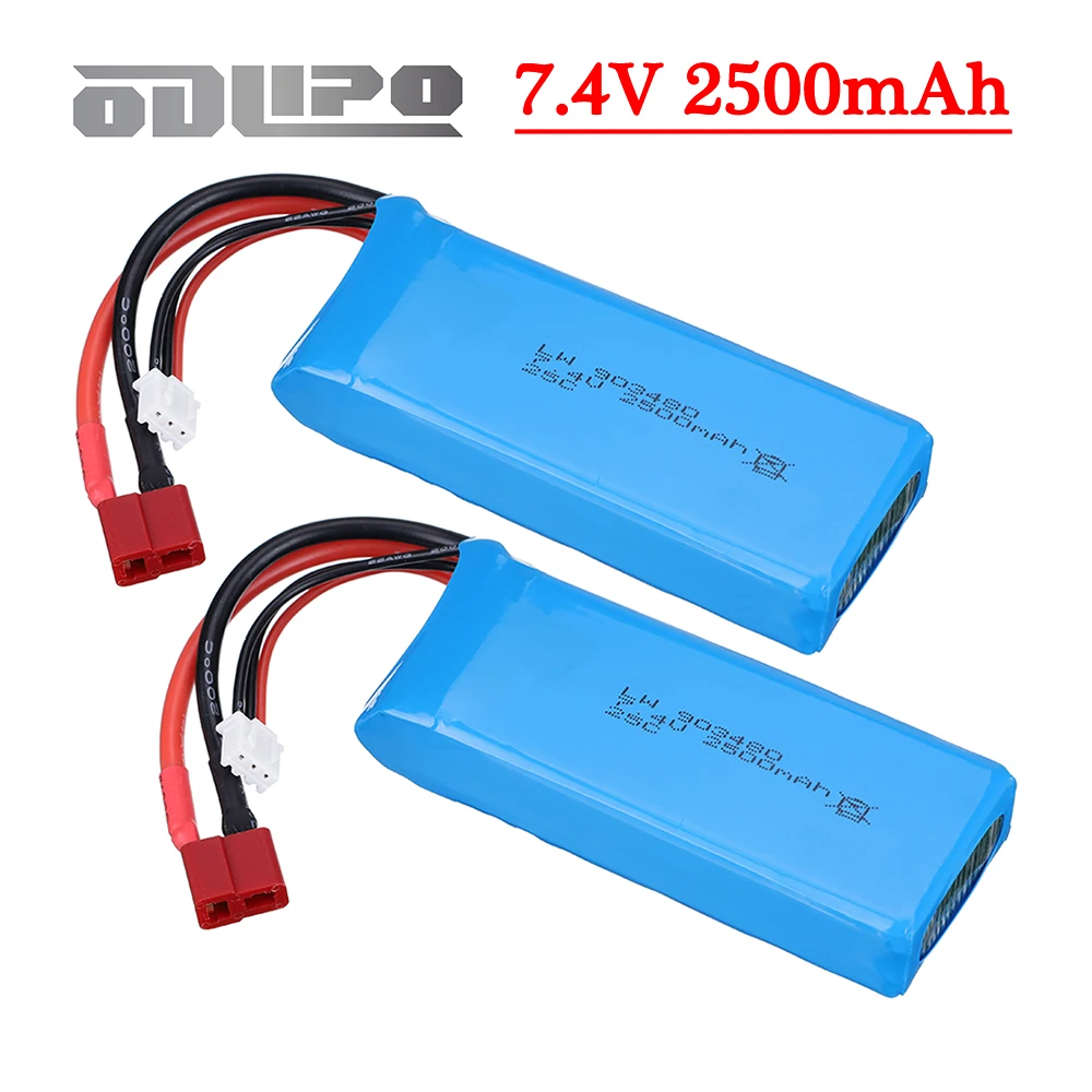 2S 7.4V 2500mAh 25C Lipo Battery For Wltoys 144001 124016 124017 124018 124019 104001 12428 RC off-road racing Spare Battery