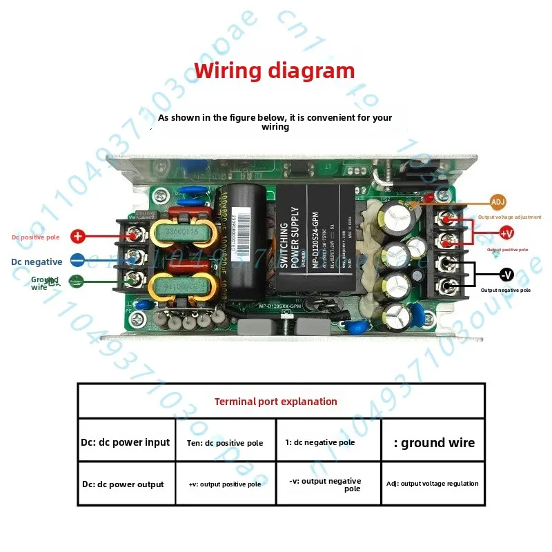 DC-DC step-down regulator module 36-75V to 24V5A adjustable aluminum shell U-plate industrial control switching power supply