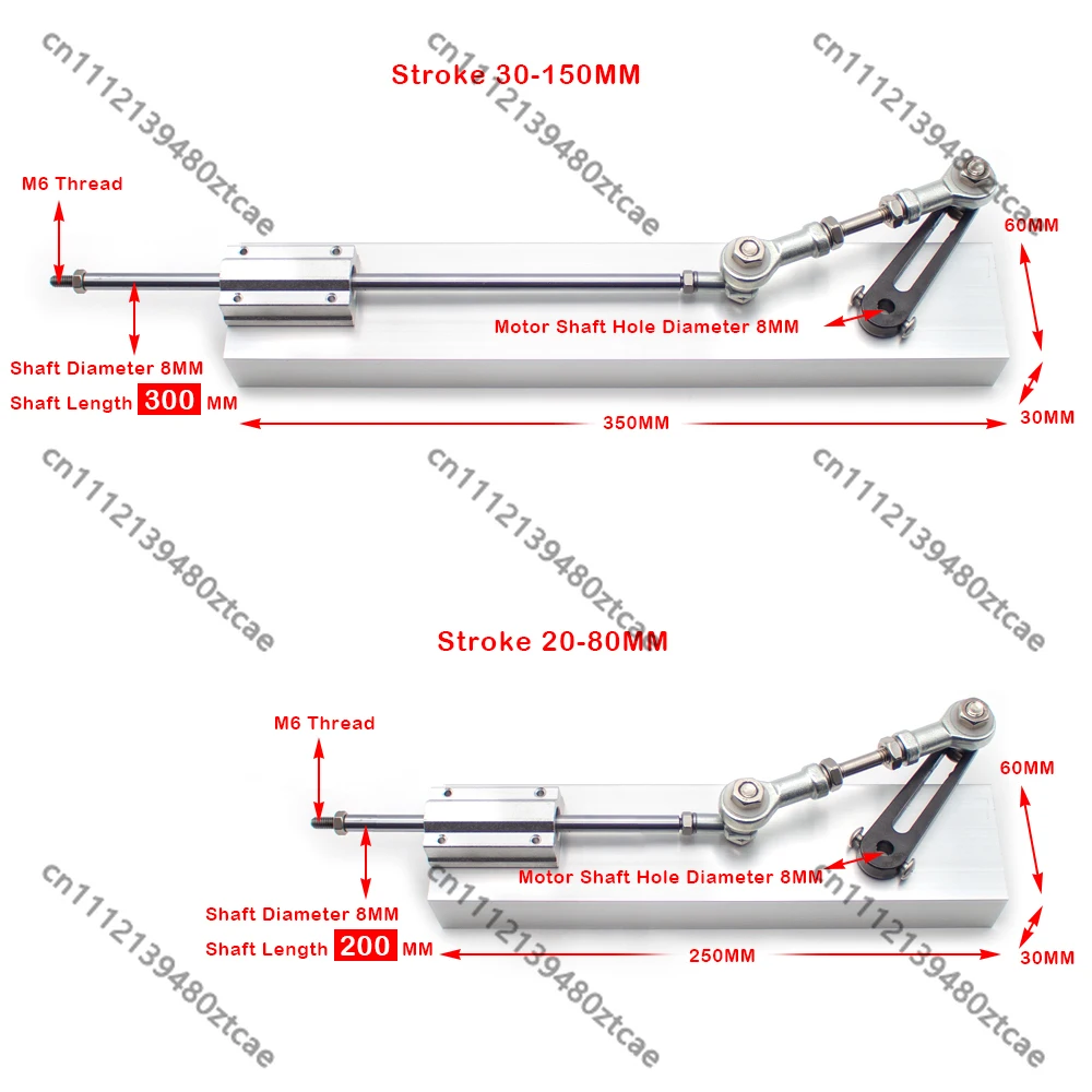DIY Reciprocating Push Rod Mechanical Parts Crank Linear Axis Adjustable Reciprocating Cycle Linear Actuator Accessories