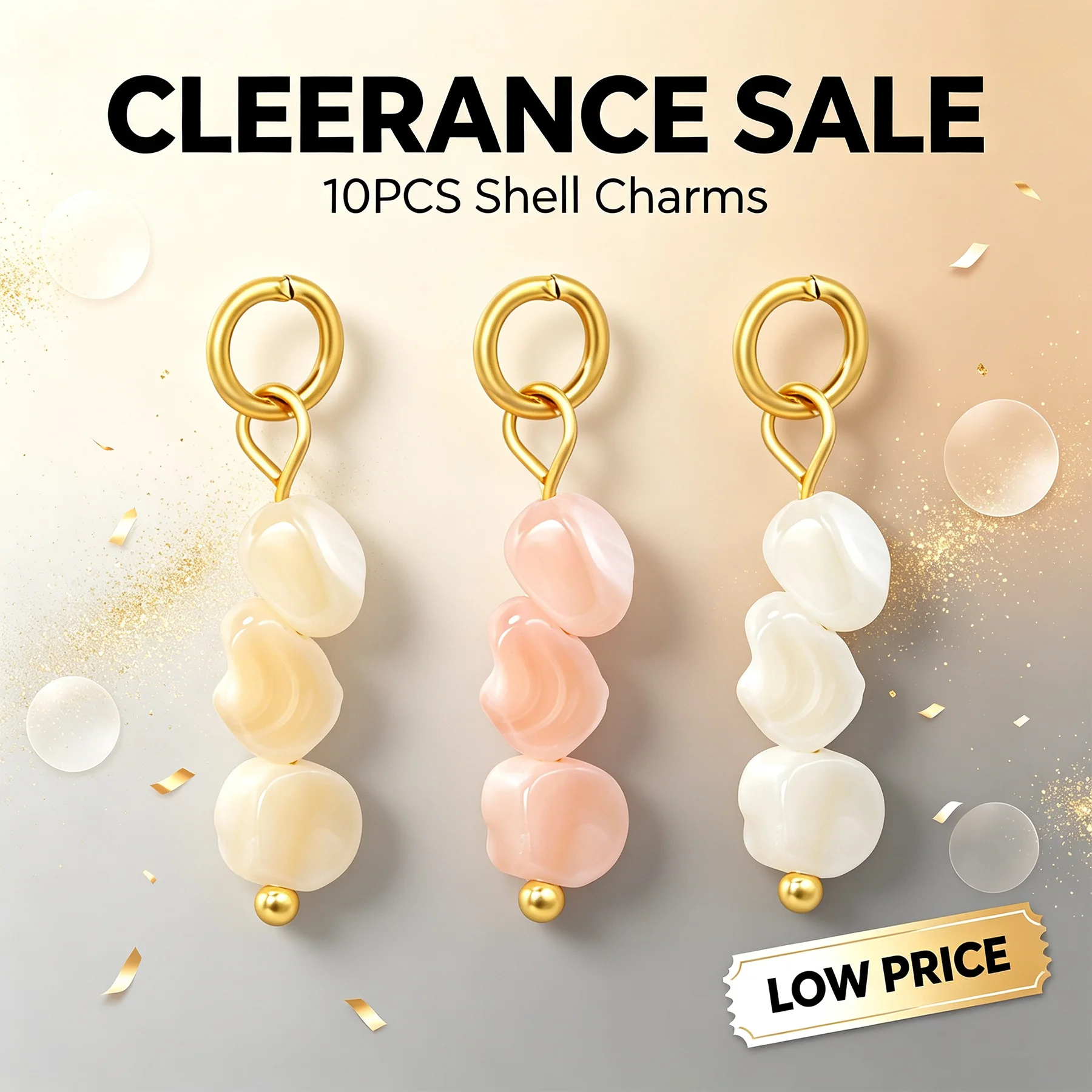 Low Price Factory Direct 10pcs Natural Irregular Bead Drop Charms Gold Hook Pendant Clearance Sale DIY Jewelry Accessories