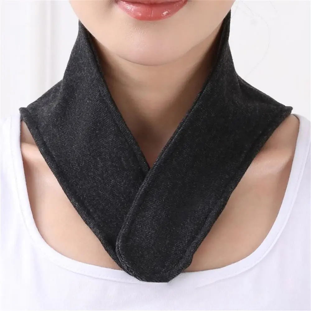 Pure Cotton Collar Scarf Comfortable Keep Warm Neck Protection Solid Color Multifunctional Neck Cover for Air-conditioned Rooms